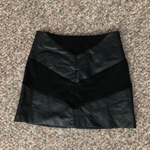 Suede leather skirt